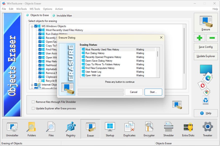 WinTools.one Objects Eraser